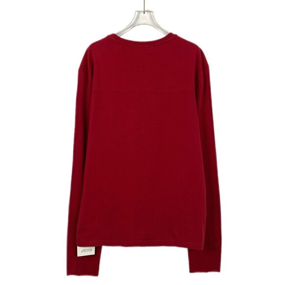 Givenchy Red Wood Print Cotton Round-Neck Long-Sleeved Knitted Sweater XL New W/ - Picture 8 of 8